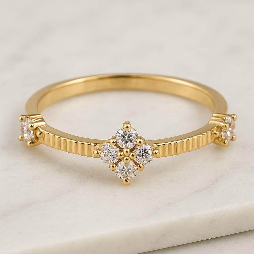 Best Anniversary Gift for Wife Toi et Moi Ring Pear Round Cut Lab Grown Diamond or Moissanite 14K Yellow Gold Ring Wedding band