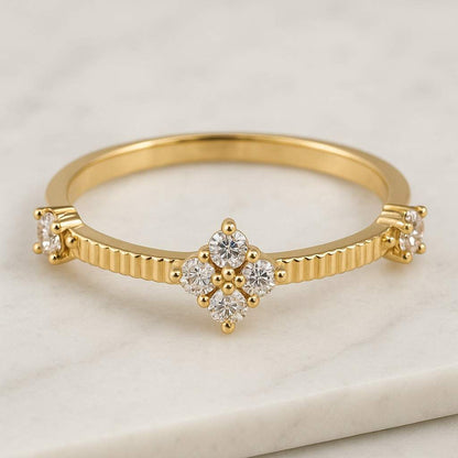 Best Anniversary Gift for Wife Toi et Moi Ring Pear Round Cut Lab Grown Diamond or Moissanite 14K Yellow Gold Ring Wedding band