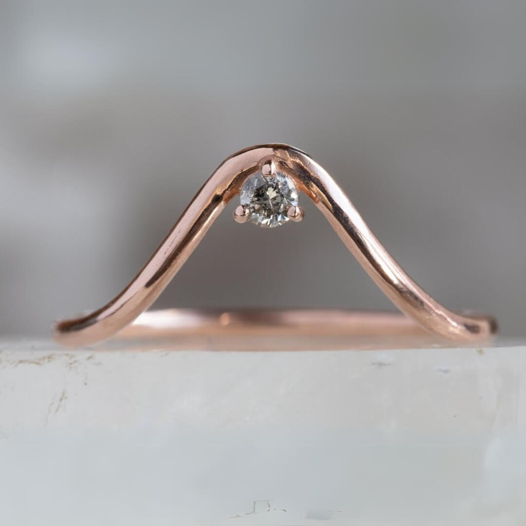 Round Solitaire Wedding Band