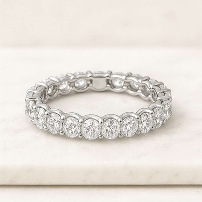 Round Brilliant Cut Lab Grown Diamond Band Round Cut Lab Grown Diamond Band Full Eternity Wedding Band Matching Stackable Band