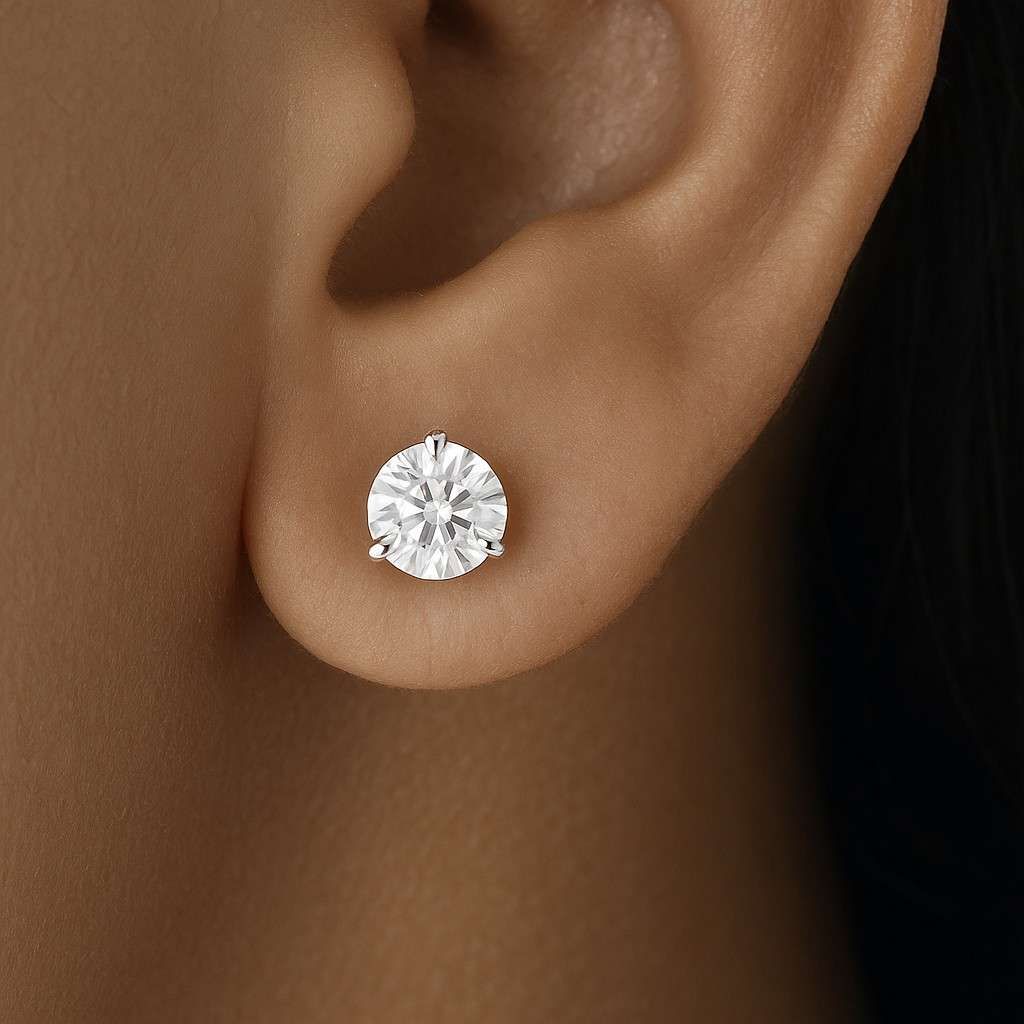 Round Brilliant Cut Lab Grown Diamond Earrings Round Stud Earrings Wedding Earrings Anniversary Gift for Her Earrings for Gifts