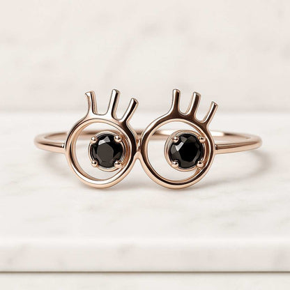 Round Brilliant Cut Lab Grown Diamond Engagement Ring, Hidden Halo Solitaire Ring, Dainty Pave Band, 14K Gold Ring