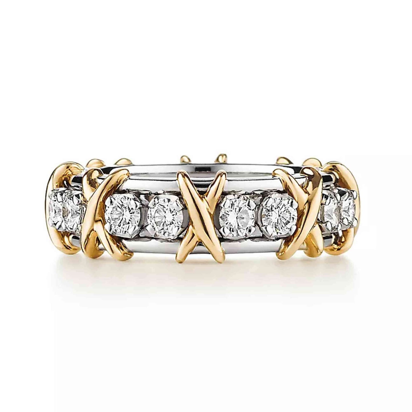 Round Brilliant Cut Moissanite Anniversary Band For Wife