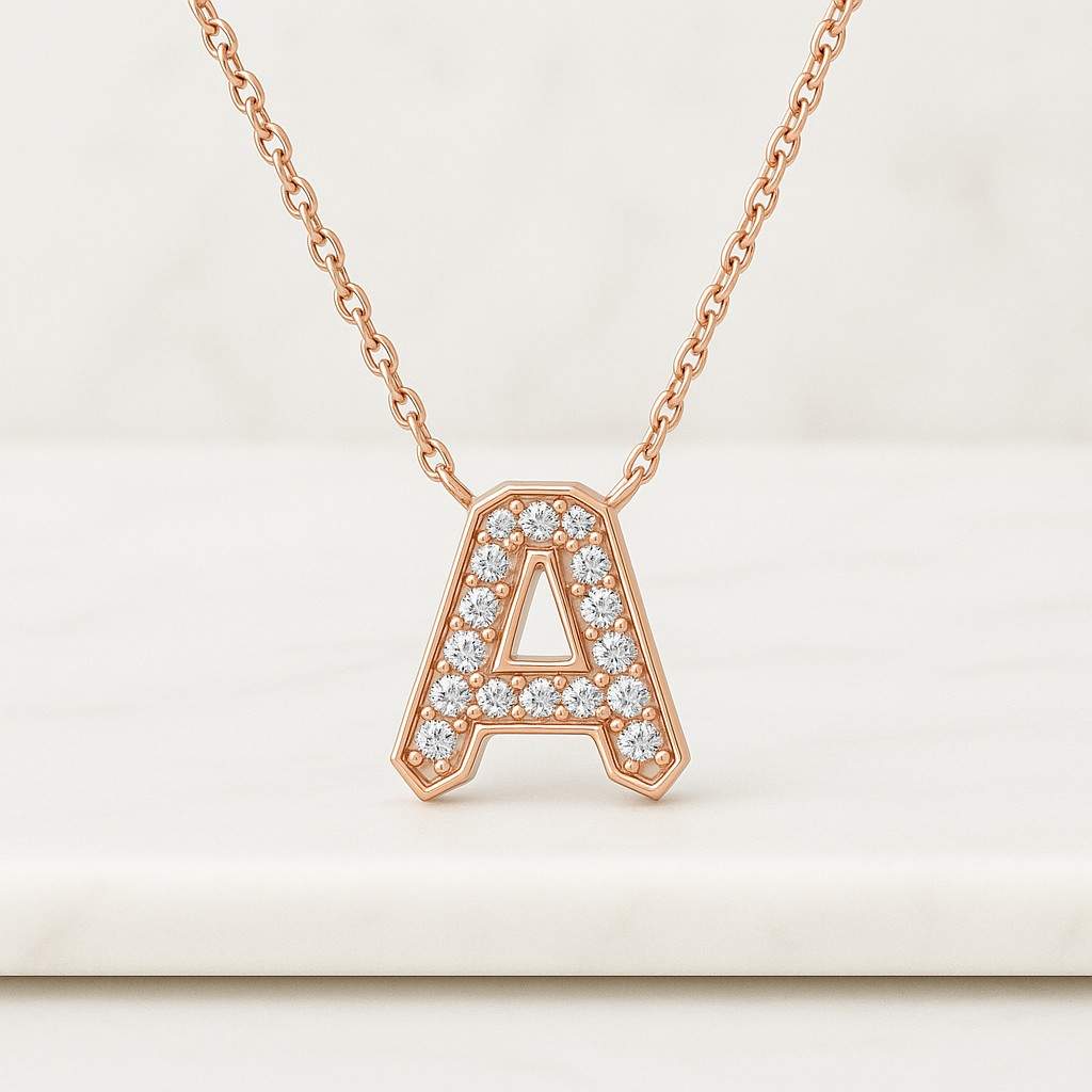 Round Brilliant Cut Moissanite Diamond Circle Pendant Necklace in Solid Gold