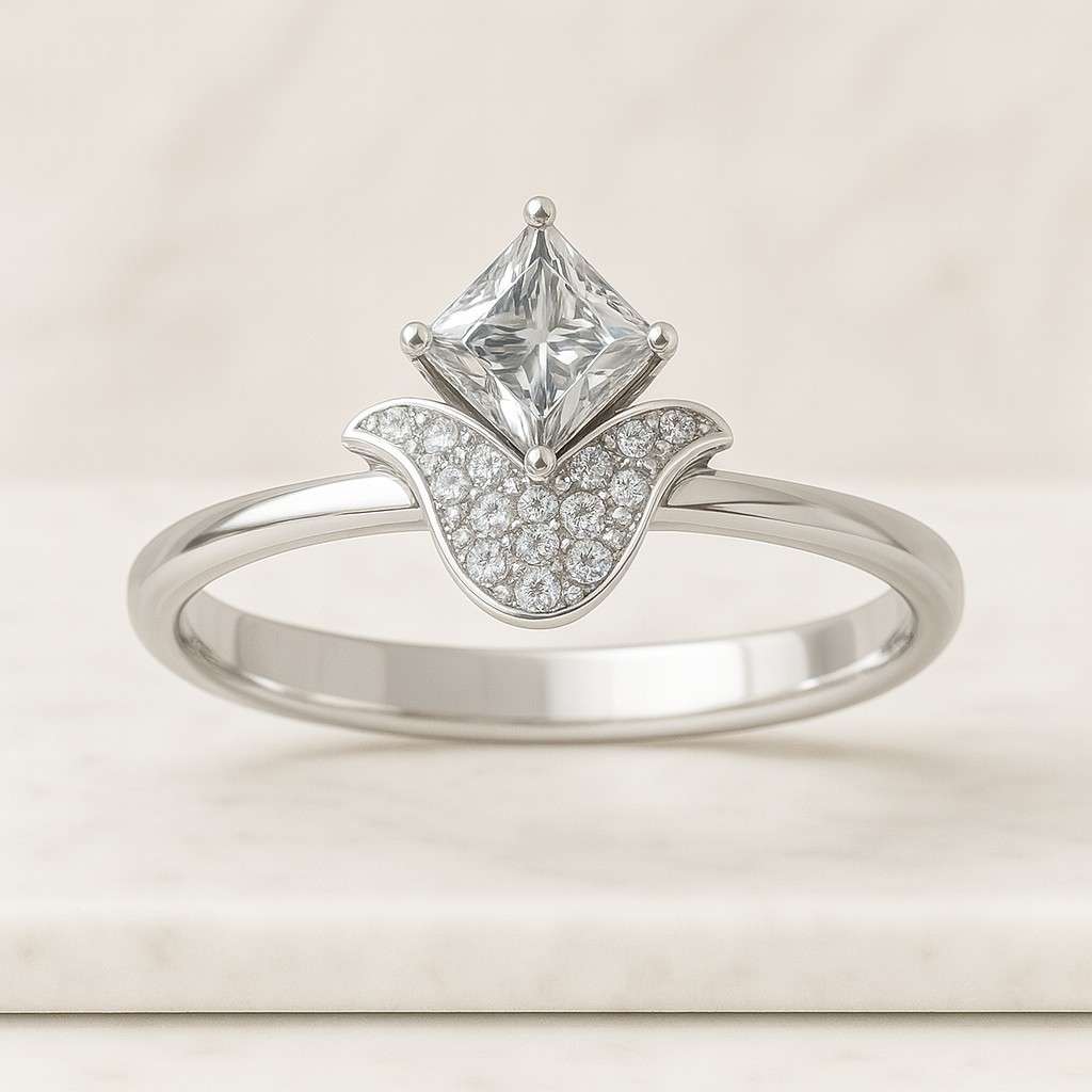 Round Brilliant Diamond Engagement Band Real Lab Grown Diamond Band Full Eternity Ring for