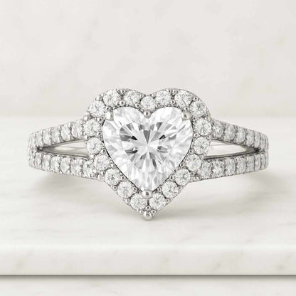 Round Brilliant Diamond Ring Set Solitaire Wedding Ring Set For