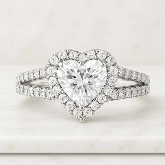 Round Brilliant Diamond Ring Set Solitaire Wedding Ring Set For