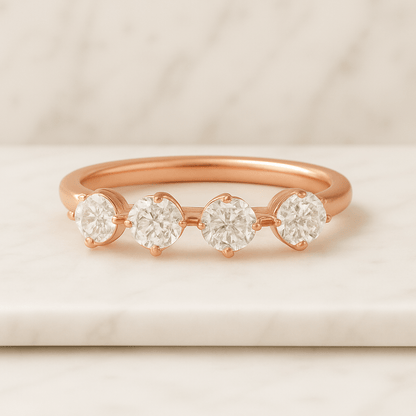 Round Brilliant Lab-Grown Diamond Cluster Floral Engagement Ring