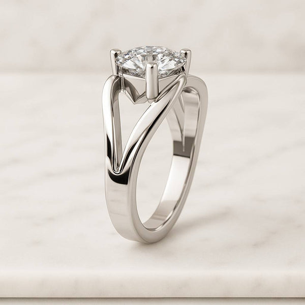 Round Brilliant cut Moissanite Wedding Band Gold Silver Matching Band ring Eternity Band Gift for Her