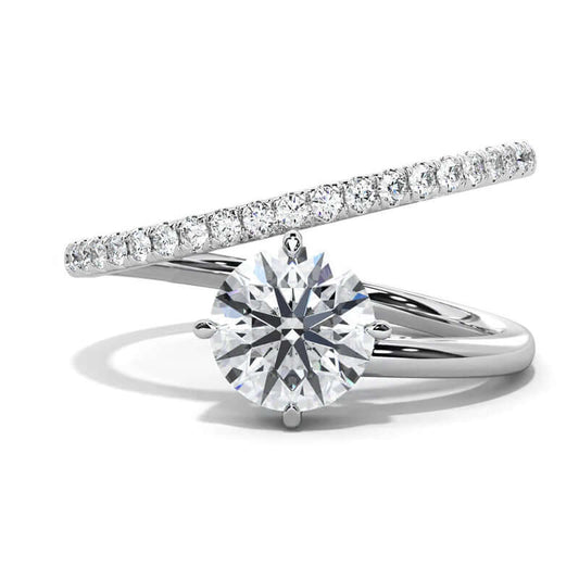 Round Bypass Engagement Ring