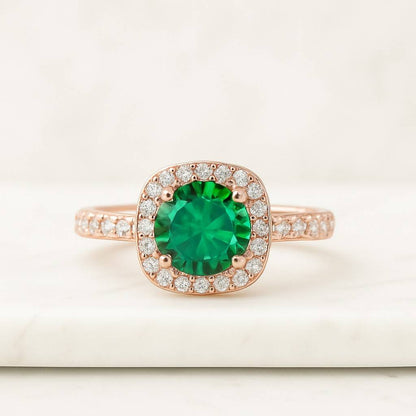 Round CZ Diamond With Infinity Shank Engagement Ring, Round Diamond Wedding Ring