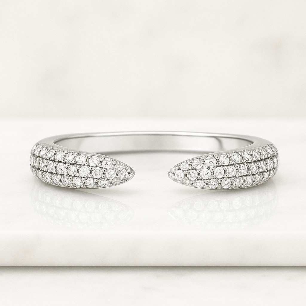 Round Colorless Moissanite Wedding Band