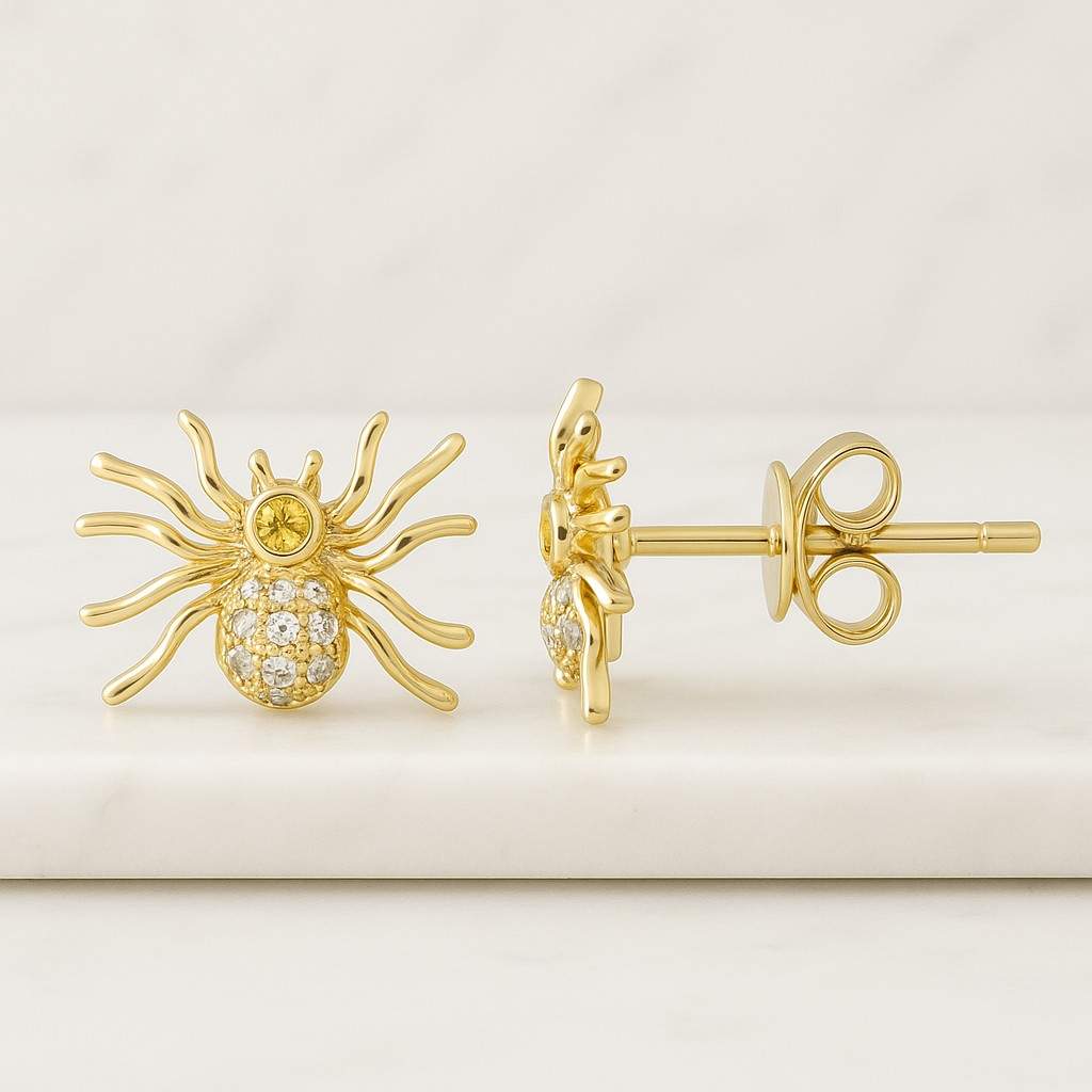 Round Cut Bezel Lab Grown Diamond Earrings, 14k Solid Gold Lab Grown Diamond Stud Earrings