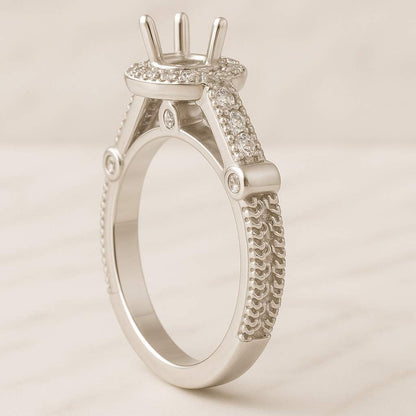 Round Cut CVD Diamond Customized Ring Wedding Ring For Her