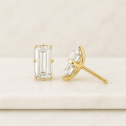 Round Cut Colorless Moissanite Diamond Earring Gift For Engagement, Round Earrings, Wedding Earrings, Screw Back Earring