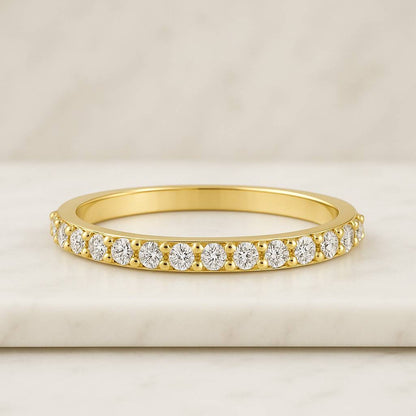 Round Cut Diamond CZ Wedding Band Triple Row Channel Pave Full Eternity Stackable Ring Elegant Round Brilliant Cut Moissanite Full Eternity Anniversary Gift Ring