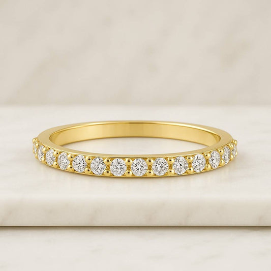 Round Cut Diamond CZ Wedding Band Triple Row Channel Pave Full Eternity Stackable Ring Elegant Round Brilliant Cut Moissanite Full Eternity Anniversary Gift Ring