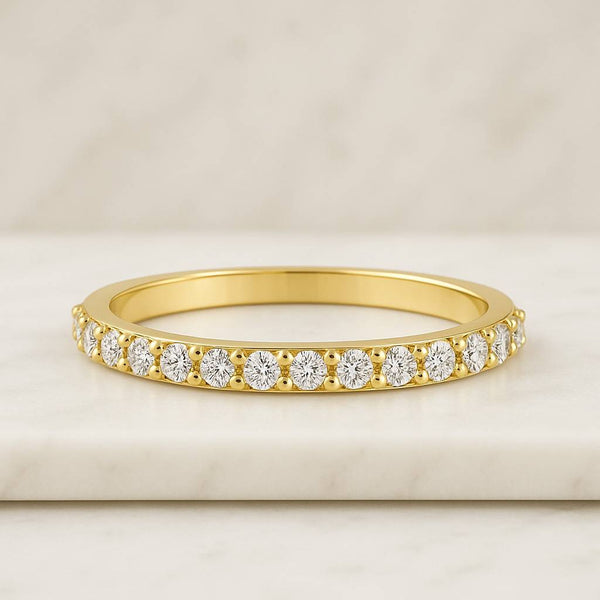 Round Cut Diamond CZ Wedding Band Triple Row Channel Pave Full Eternity Stackable Ring Elegant Round Brilliant Cut Moissanite Full Eternity Anniversary Gift Ring