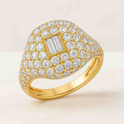 Round Cut Diamond Cluster Ring For Her