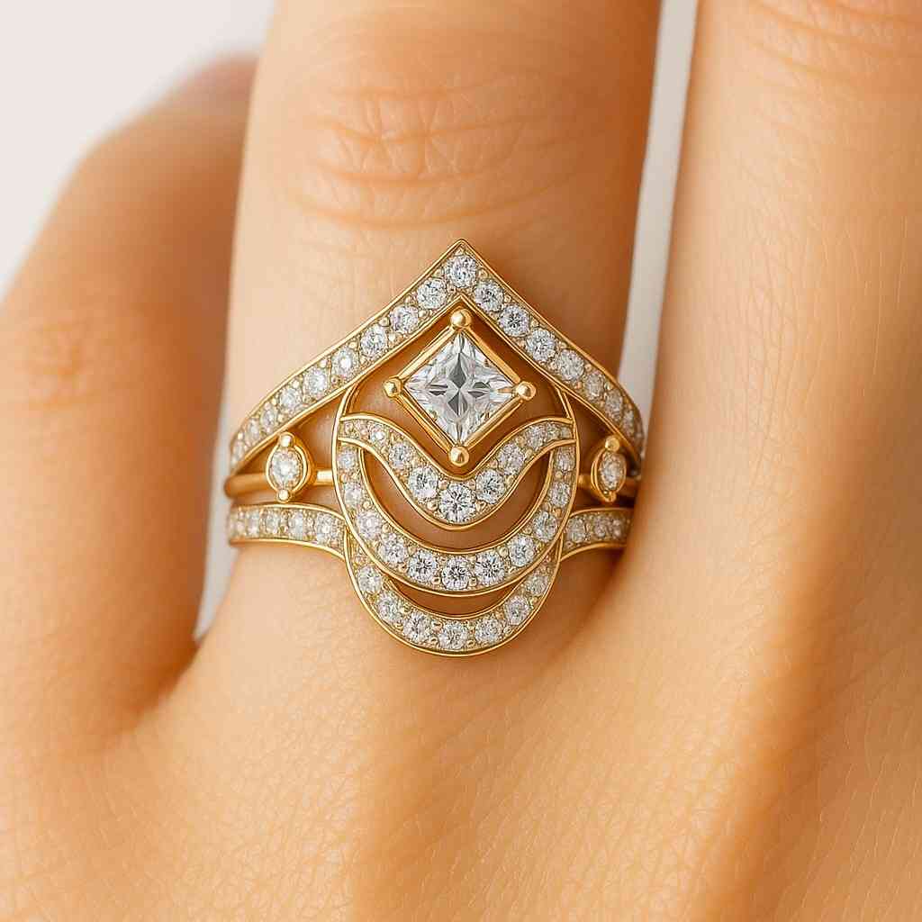 Round Cut Diamond Curved Wedding Band, Chevron Wedding Band, Matching Band, Solid Gold Band, Ring For Woman