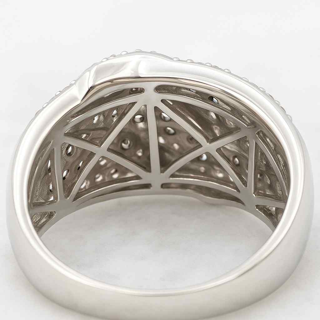 Round Cut Diamond Curved Wedding Band Half Eternity Stackable Ring Matching Diamond Wedding Ring Minimalist Ring Anniversary Gift