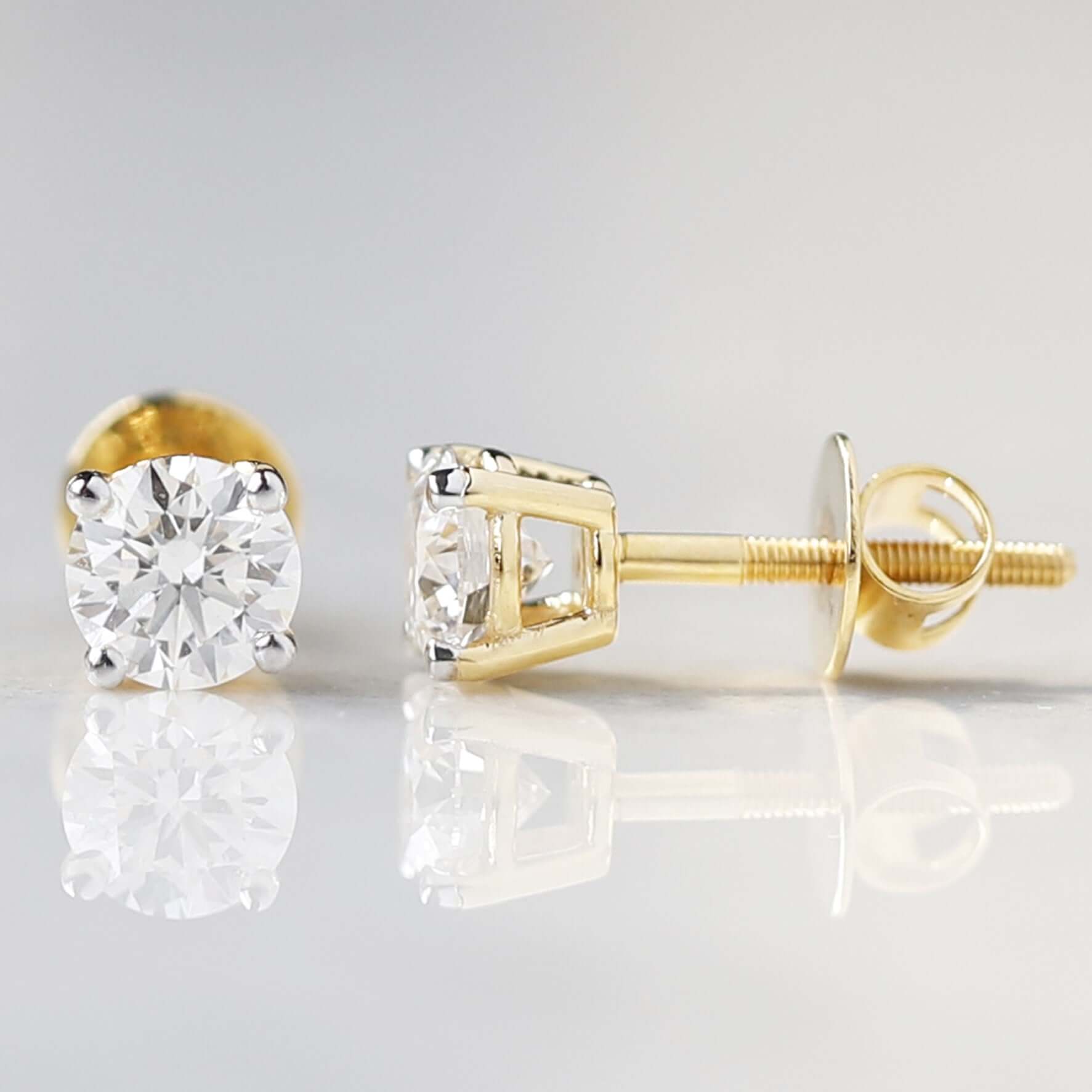 Round Cut Diamond Earrings