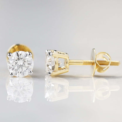 Round Cut Diamond Earrings