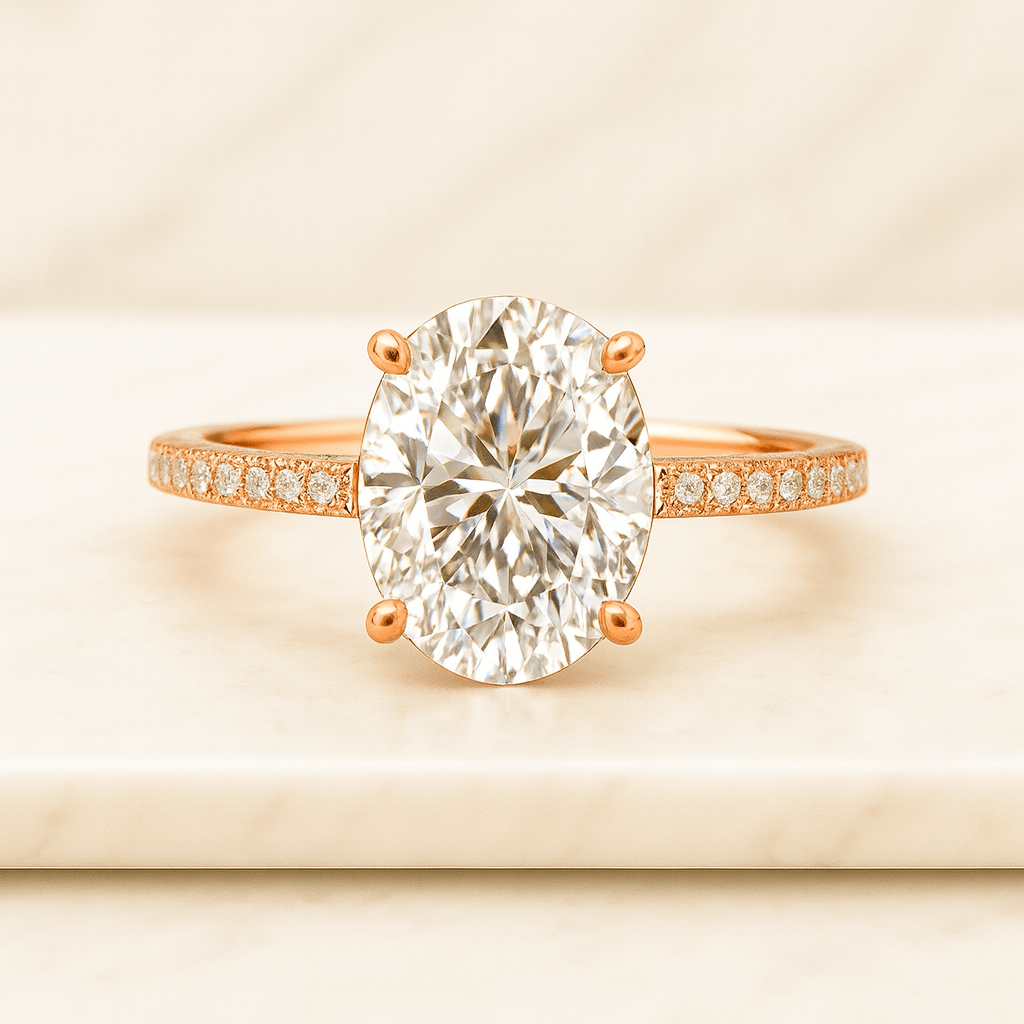 Round Cut Brilliant Diamond Engagement Ring 18K Gold Dainty CZ Diamond Wedding Band