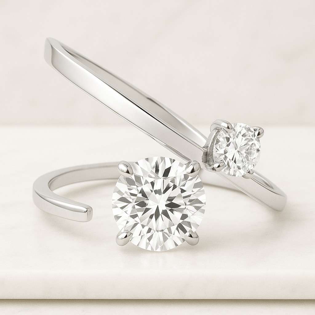 Round Cut Halo Split Shank Engagement Ring Classic Wedding Ring Moissanite Split Shank Promise Ring