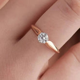 Round Cut Hidden Halo Engagement Ring