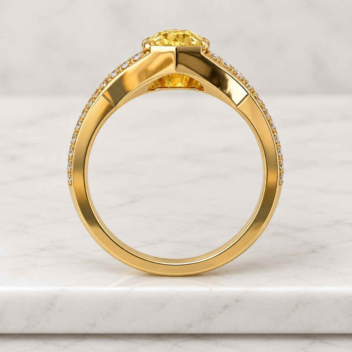 round cut lab created diamond bypass proposal ring, cvd diamond open cuff wedding ring, 14k solid gold stackable diamond engagement ring
