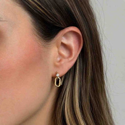 Round Cut Lab Diamond Cluster 14K/18K solid gold Drop Earrings, Everyday Earrings, Gift Jewelry for Women