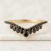 Round Black Lab Grown Diamond Half Eternity Wedding Band