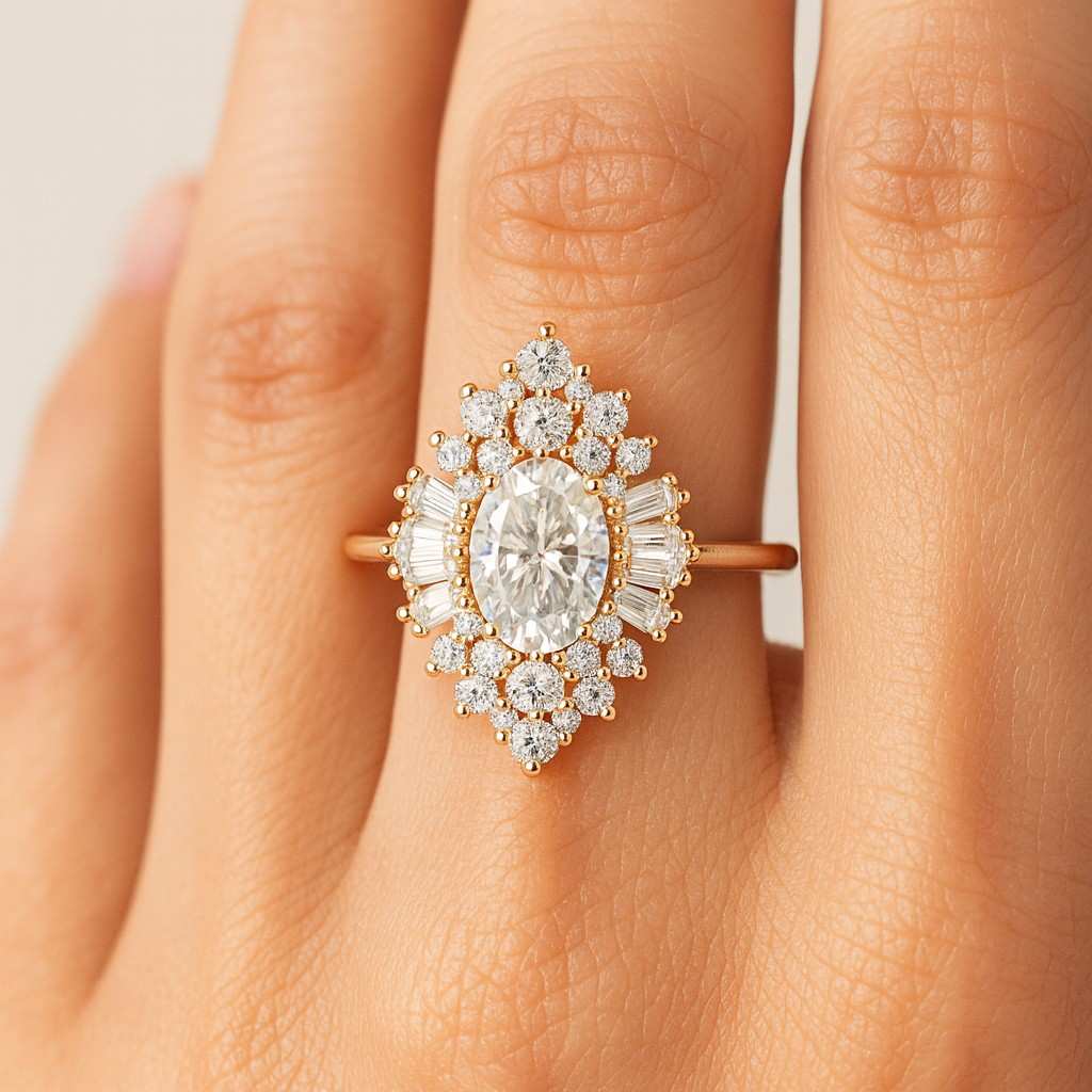 Round Cut Lab Grown Diamond Cluster Earrings Prong Set Marquise Diamond Halo Stud Earrings Eco Friendly Diamond Screw Back Earrings