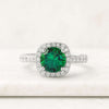 Round Cut Emerald May Birthstone Wedding Ring