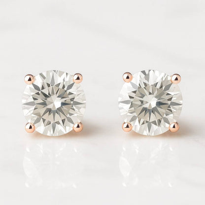 Round Cut Lab Grown Diamond Earrings , Round Diamond Studs, Diamond Stud for Woman