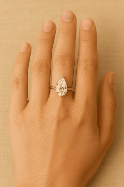 Round Cut Lab Grown Diamond Engagement Ring E VVS2 IGI Certification Diamond Tulip Floral Antique ring For Her Vintage Cathedral Setting