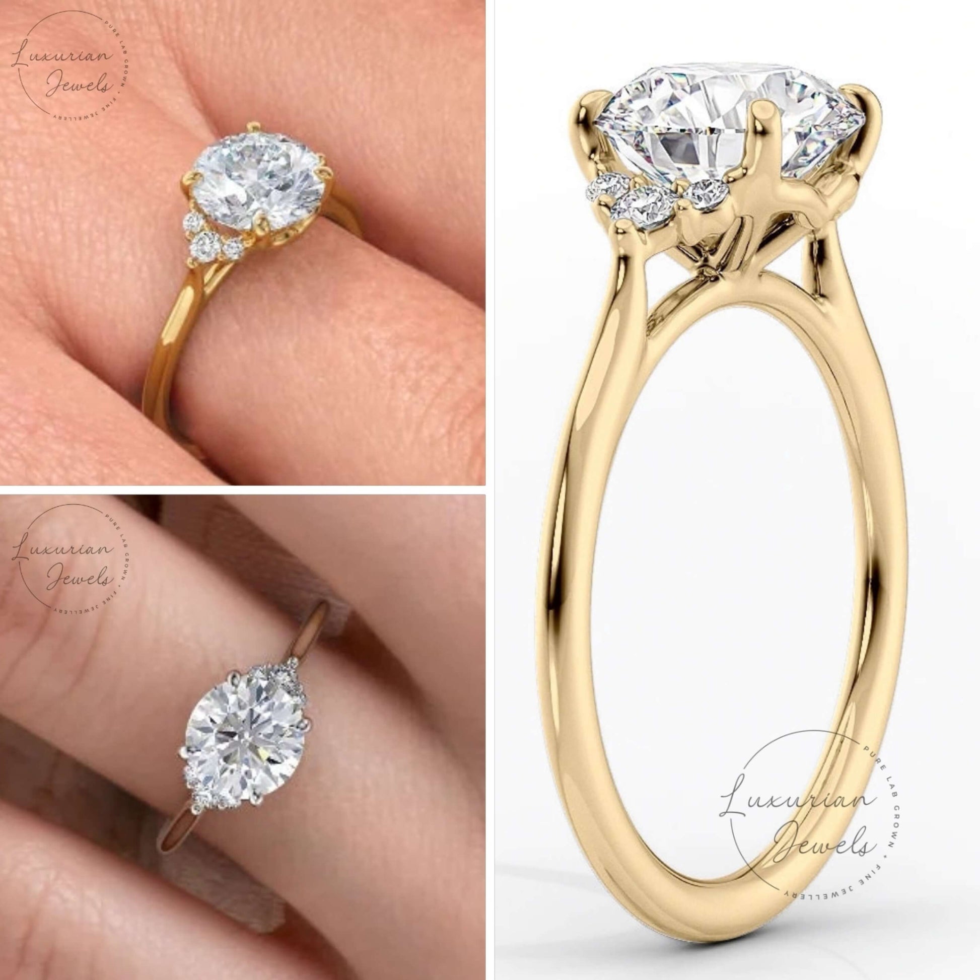 Round Cut Lab Grown Diamond Engagement Ring For Aunt