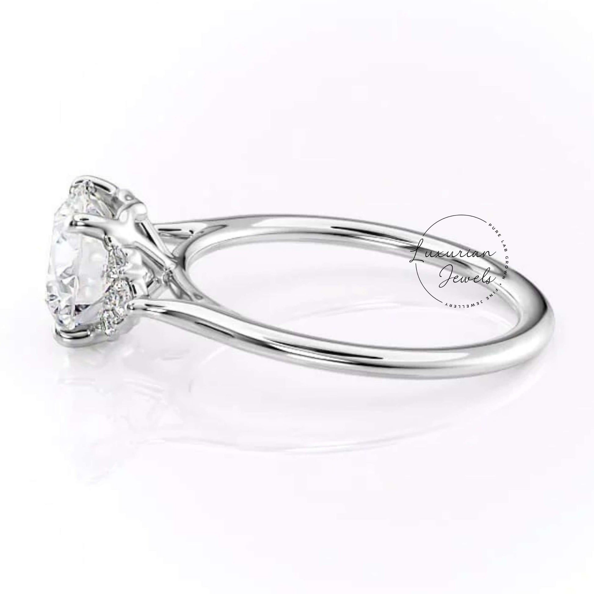 Round Cut Lab Grown Diamond Engagement Ring For Her