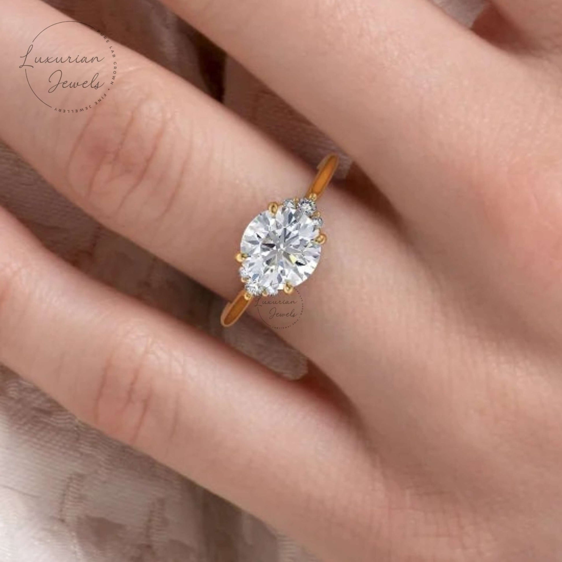 Round Cut Lab Grown Diamond Engagement Ring For Love