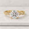 14K Round Cut Lab-Grown Diamond Pave Engagement Ring