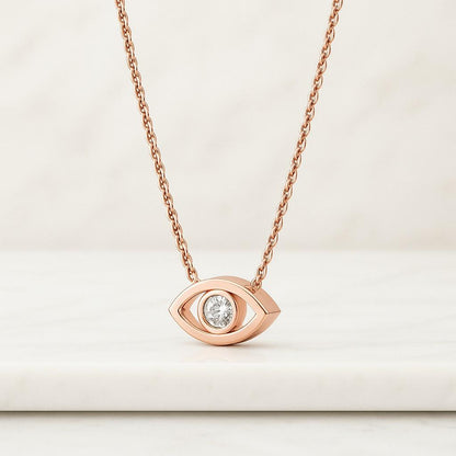 Round Cut Lab Grown Diamond Evil Eye Pendant Conflict Free Diamond Pendant