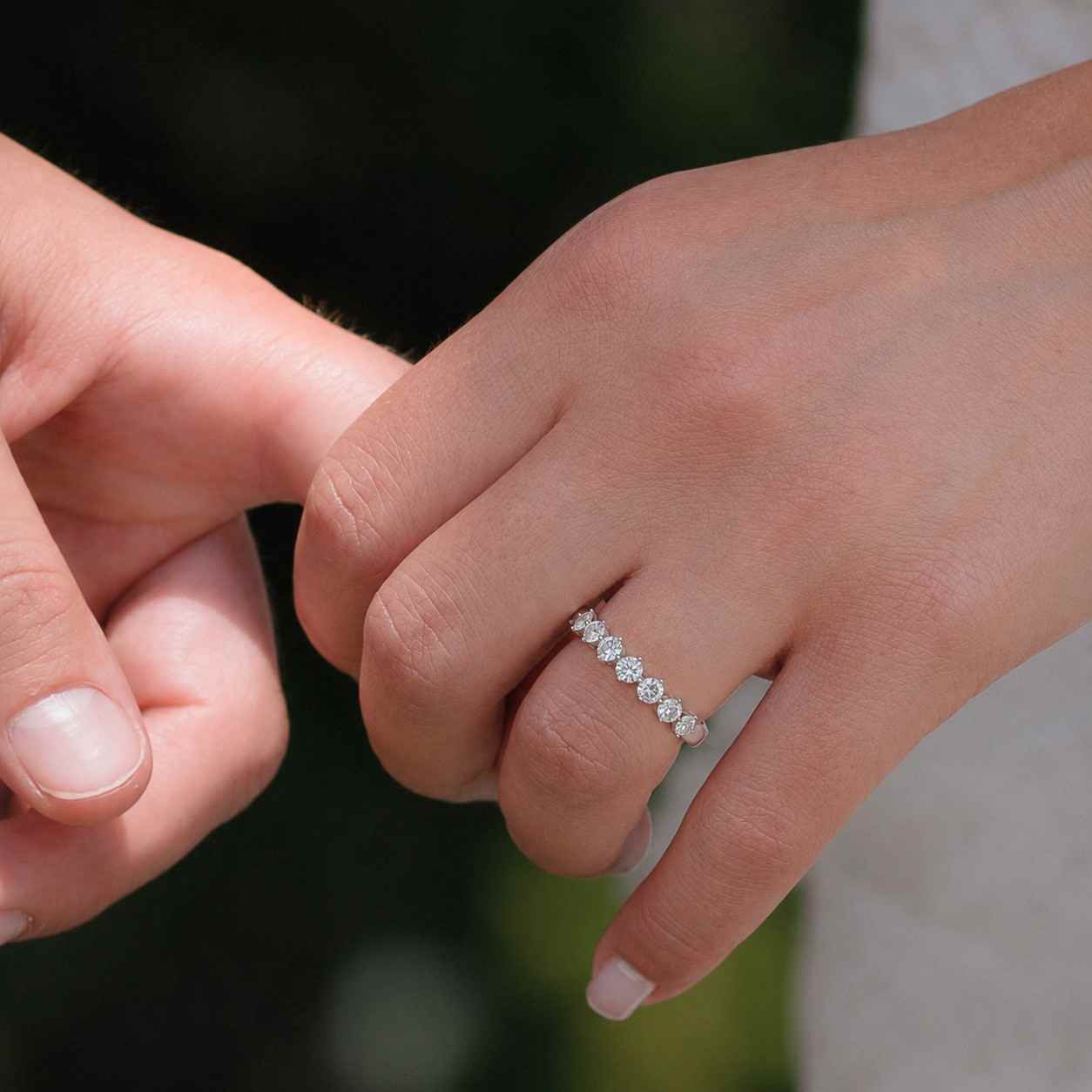 round cut lab grown diamond half eternity band, 14k solid gold minimalist wedding band, handmade diamond stackable bridal band, gift for her