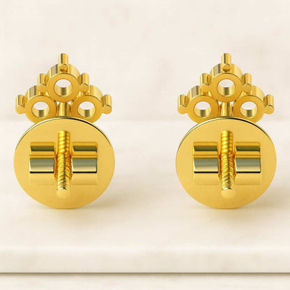 Round Cut Lab Grown Diamond Halo Stud Earrings 14K White Gold CVD Diamond Earrings