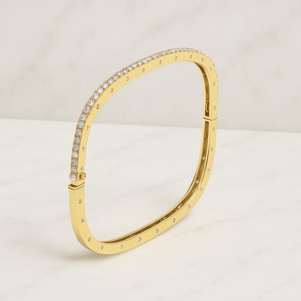 Round Cut Lab Grown Diamond Leaf Shape Bracelet