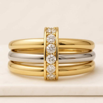 Round Cut Lab Grown Diamond Link Band Conflict Free Diamond Wedding Band