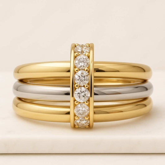 Round Cut Lab Grown Diamond Link Band Conflict Free Diamond Wedding Band