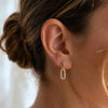 Round Cut Lab Grown Diamond Link Dangle Stud Earrings