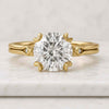 Round Cut Lab-Grown Diamond Three Stone Prong Set Engagement Ring