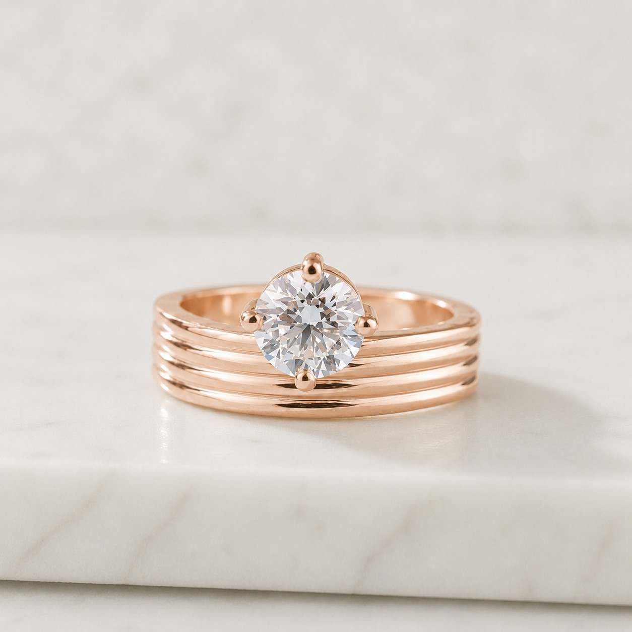 round cut lab grown diamond seven stone ring, man made diamond wedding ring, 14k yellow gold engagement ring, anniversary gift for her
